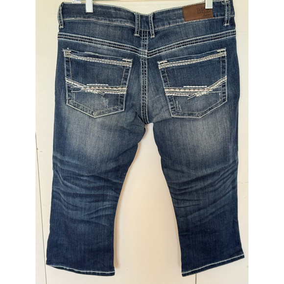 Women's BKE Denim Culture Capri Jeans Size 31 dark Blue faded wash - Picture 4 of 10